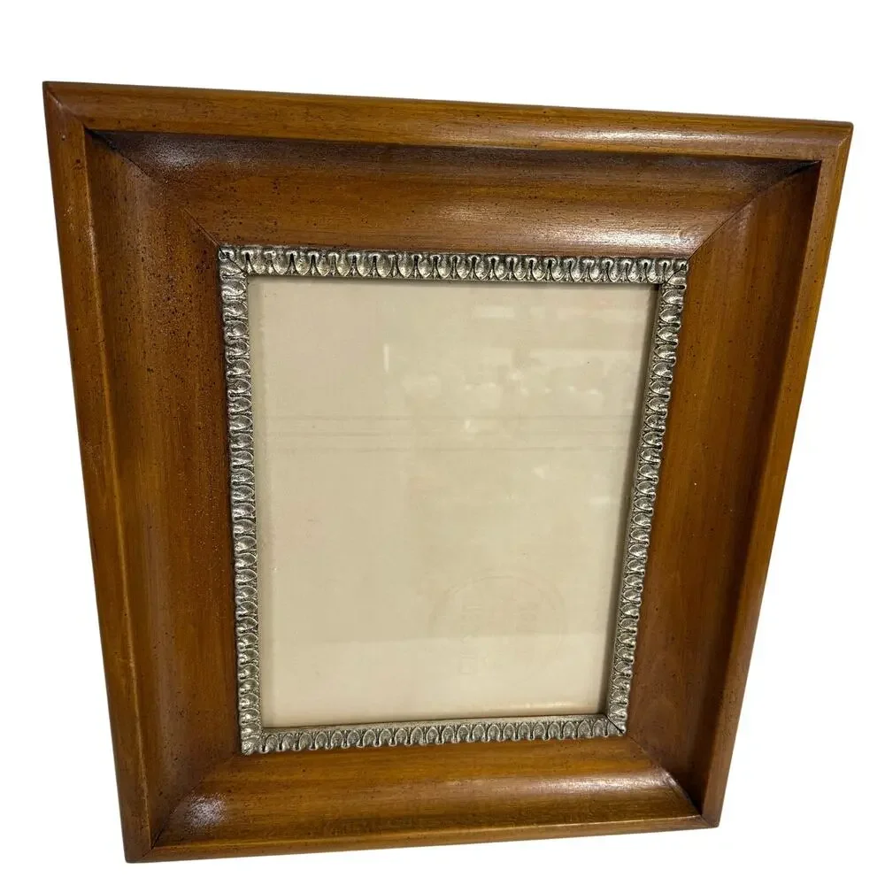Vintage Deep Spoon Carved Solid Wood Picture Frame Ornate Standing Decor 8x10